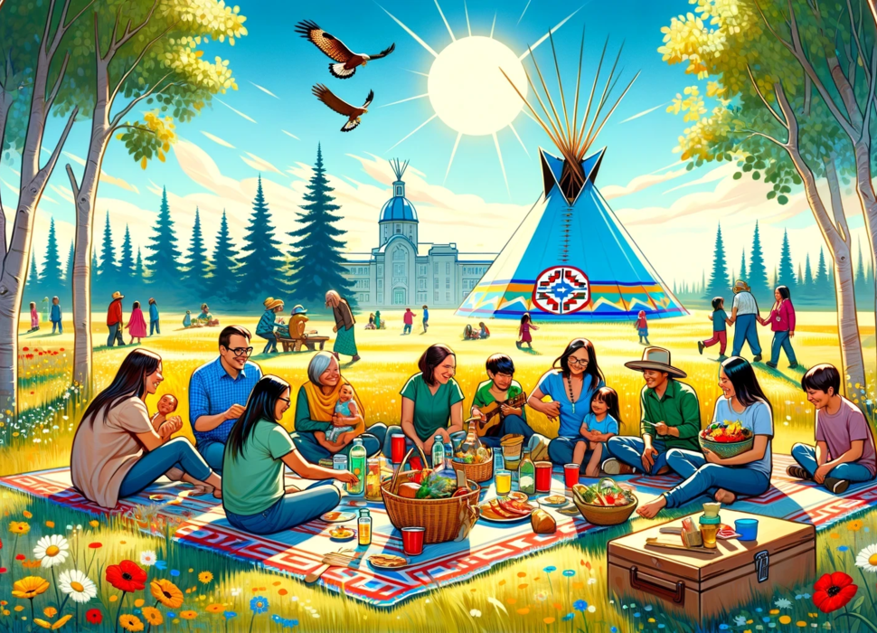 Picnic Outdoors with Teepee